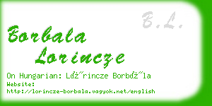 borbala lorincze business card